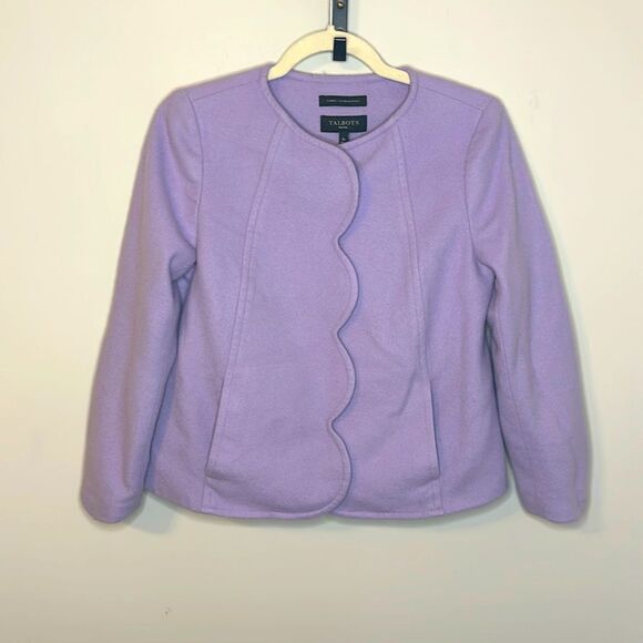 Talbots Brushed Italian Wool Scalloped Edge Jacket Lilac 6P - Picture 1 of 7